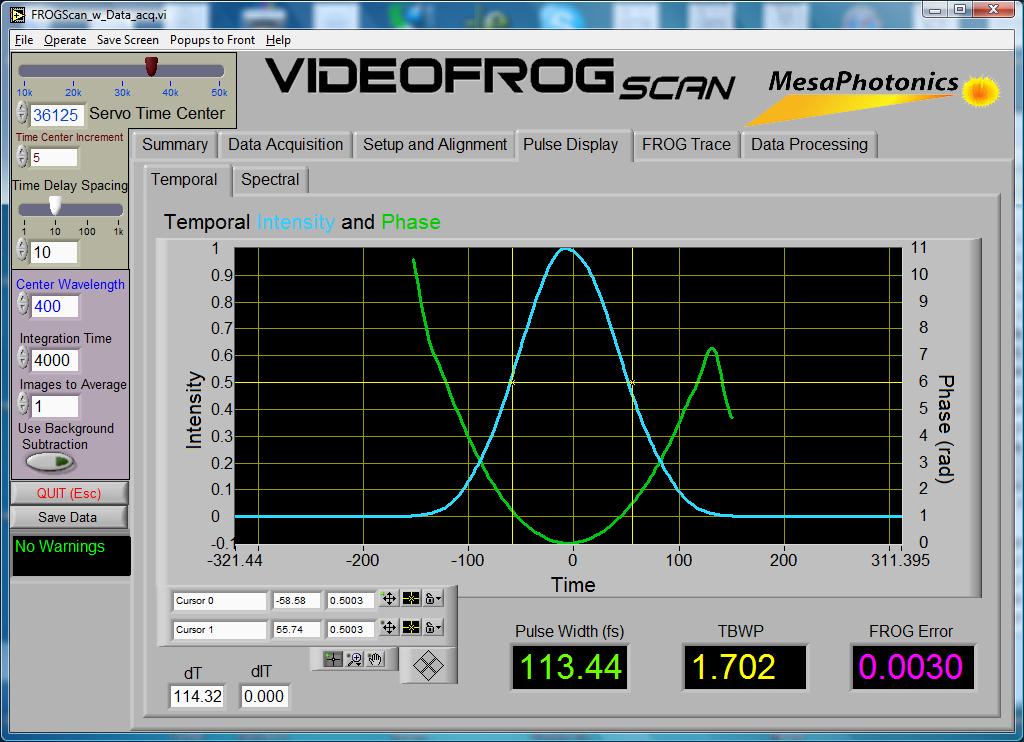 VideoFROGScanPulsePanel